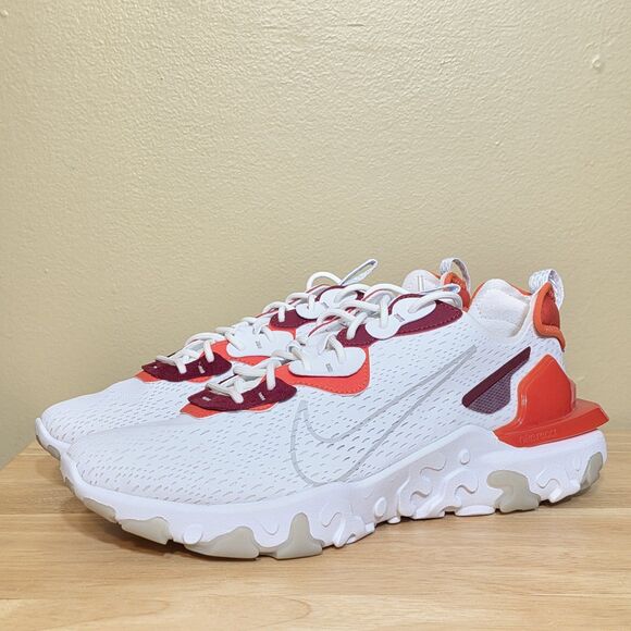 Nike React Vision Running Shoes White Grey Red DM2828-100 Men\'s Size 11.5